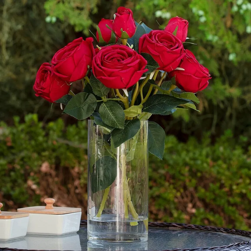 제조 업체 도매 창조적 인 실크 테이블 꽃 가정 장식을 위한 AB 접착제 인공 꽃