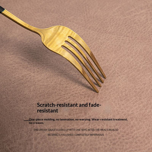 European Double-<b>Sided</b> Dual Color Eco-Friendly Leather Placemat Customized Color/Logo Modern Waterproof Oil Resistant Home - Product Image 4