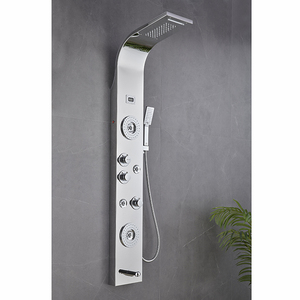 Colonna Doccia a Parete Idealex Nera Contemporanea <span class=keywords><strong>in</strong></span> Acciaio Inox con LED e Rubinetto <span class=keywords><strong>in</strong></span> <span class=keywords><strong>Ottone</strong></span> per <span class=keywords><strong>Bagno</strong></span> <span class=keywords><strong>in</strong></span> Super Offerta - Product Image 3
