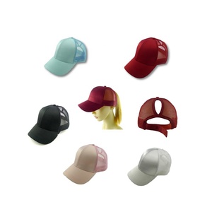 Phổ Biến Đồng Bằng Lưới Trở Lại Mũ Bóng Chày Phụ Nữ Có Thể Điều Chỉnh Đuôi Ngựa Bóng Mũ Tùy Chỉnh Thêu Logo <span class=keywords><strong>Trucker</strong></span> <span class=keywords><strong>Hat</strong></span> - Product Image 1