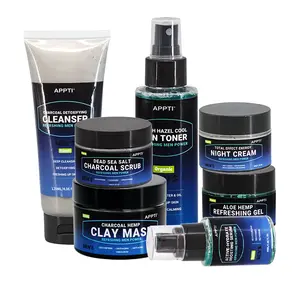 Vegano hombres Cuidado Personal crema facial exfoliante limpiador tóner anti acné cuidado de la piel set hombres piel suero productos para el cuidado de la piel para los hombres