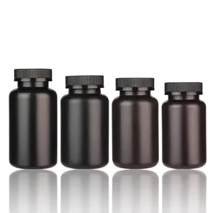 100Ml 120Ml Matte Black Pet Pil Fles Met Zwart Deksel 50cc 80cc 100cc 120cc 250cc 200cc Matte Black plastic Capsule Flessen