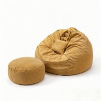 Fauteuil paresseux en mousse pour chambre à coucher, design compact une place, style moderne et minimaliste, tissu en coton et lin amovible