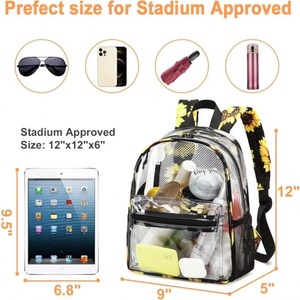 Muestra Gratis, Mini Mochila Transparente, Aprobada para Estadios, 12x12x6, Mochilas Pequeñas Transparentes de Plástico, Bolsa Transparente para el Trabajo o Festivales - Product Image 2