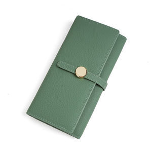 Portefeuille long en cuir fait main avec fermeture éclair, robuste, personnalisable, cadeau haut de gamme pour femme - Product Image 3