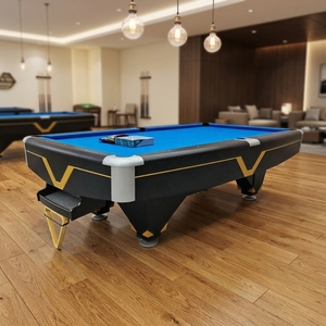 Table de <span class=keywords><strong>billard</strong></span> professionnelle en bois massif 8/9 pieds avec poches en cuir véritable, système de retour de billes, personnalisable - Product Image 2