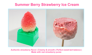 PoPI CAT Promotion : Crème glacée à la <span class=keywords><strong>fraise</strong></span>, motif chat noir mignon, forme de fruit réaliste, édition limitée été, dessert en cône sucré - Product Image 3