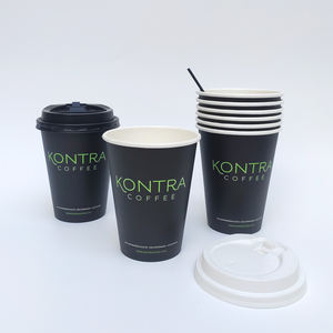 China fabricante bom preço personalizado descartável preto para ir copos de café papel - Product Image 2