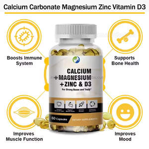 Ausreson OEM <span class=keywords><strong>Ca</strong></span> Mg Zn D3 D Immunsystem-Nahrungsergänzungsmittel Calciumcarbonat Magnesium Zink Vitamin D3 Softgel-Kapseln für Starke Knochen - Product Image 2