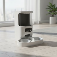 Distributeur de nourriture pour chien en plastique durable avec bouton, distributeur quantitatif pour chat, stable pour une utilisation quotidienne en intérieur