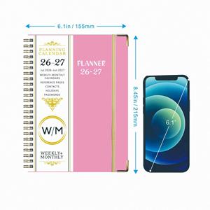 Cuaderno Espiral A5 en Inglés 26-27 con Calendario, Planificador Semanal, Registro de Trabajo y Libro de Horarios - Product Image 2