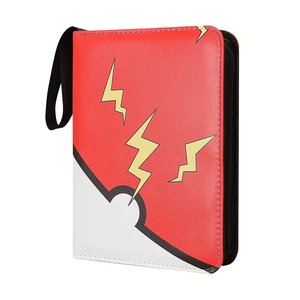 Reliure pour cartes Pokémon <span class=keywords><strong>à</strong></span> 4 pochettes, fermeture éclair en cuir, capacité de 400 cartes, reliure Pokémon pour cartes de sport, cartes <span class=keywords><strong>à</strong></span> collectionner, cartes Pokémon - Product Image 5