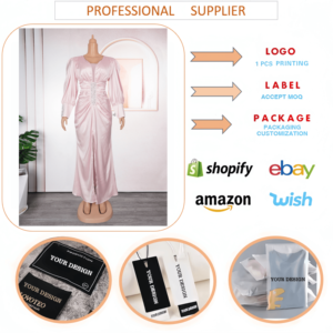 S10209 Robes de soirée grande taille pour femmes, robe longue à manches longues, col en V, perlée, robe longue de cérémonie, robe maxi africaine pour femmes - Product Image 4