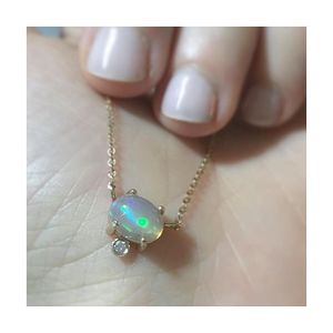 Trendy women girls accessori <span class=keywords><strong>collana</strong></span> di gioielli <span class=keywords><strong>collana</strong></span> in argento sterling 925 con zirconi bianchi in opale sintetico - Product Image 3