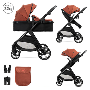 Poussette bébé 3-en-<span class=keywords><strong>1</strong></span> certifiée EN1888 avec siège <span class=keywords><strong>auto</strong></span> pour nouveau-né, pliable en trois sections, cadre en alliage, landau - Product Image 5