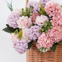 Usine directe Mini tige buissons de fleurs en soie bouquet de fleurs d'oeillets artificiels pour la décoration