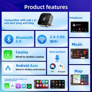 Horizontal <b>Plug</b>-in CarPlay Box Converts Original Car Wired CarPlay Wireless CarPlay for Toyota Camry/COROLLA 8.0inch Capacitive - Product Image 3