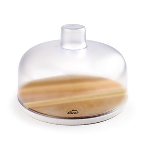 Contenitore per formaggio Lacor con base in legno e coperchio trasparente per la conservazione del formaggio fresco - Product Image 1