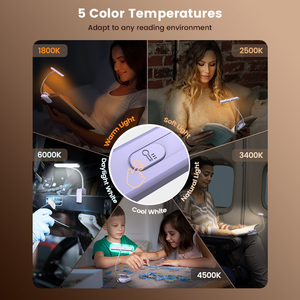 Đèn đọc sách LED di động 5 cấp độ sáng, 1800K-6000K, bảo vệ mắt, pin 1200mAh, sạc USB-C, kẹp linh hoạt - Product Image 4