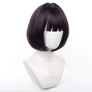 ขายส่งBungoสุนัขท่องเที่ยววิกผมคอสเพลย์35ซม.สั้นสีม่วงเข้มสังเคราะห์อะนิเมะฮาโลวีนปาร์ตี้อะคิโกะYosanoคอสเพลย์วิกผม - Product Image 4