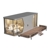 Capsule de glamping mobile de luxe moderne pour l'extérieur, hôtel-resort, maison mobile