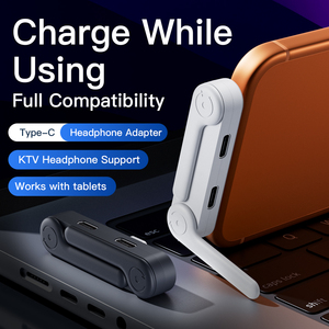 <span class=keywords><strong>Adaptateur</strong></span> universel Type-C pour casque, support de charge pour téléphone compatible <span class=keywords><strong>Apple</strong></span> iPhone 17, prise de transmission de données - Product Image 1