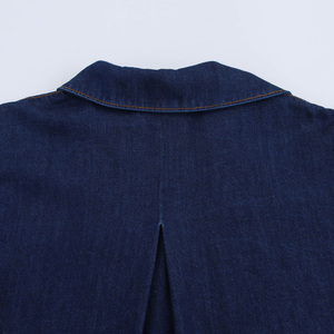 Yuhong <strong>Turn</strong> Down Collar Buttons <strong>Up</strong> Long Sleeve Denim Blue Color Casual Fashion <strong>Jeans</strong> Tops Blouse For <strong>Women</strong> - Product Image 5