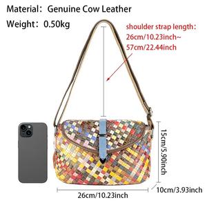 Bolsos cruzados AndoBag de punto para mujer, bolso de mano de cuero genuino, bolso de hombro informal de moda para exteriores 1784 - Product Image 2