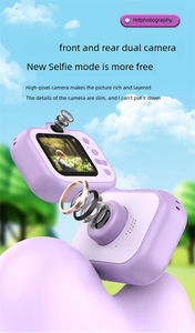 Mini dijital kamera 2.0 inç HD çift Lens boyama kameralar braketi çocuk Video kaydedici oyunları MP3 oyuncaklar hediye Y6 çocuk kamera - Product Image 3