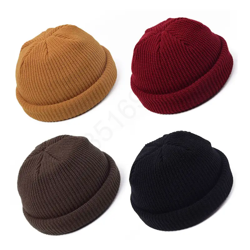 Topi Beanie rajut tengkorak, topi akrilik musim dingin hangat