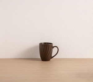 Wholesale Custom <b>Chocolate</b> color Ribbed Ceramic Tableware, Matte Stoneware Dinner Set, Free Design & Custom Logo Available - Product Image 5