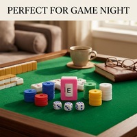 Jetons de Mahjong en plastique style anglais, jetons de cinq couleurs, dés de 13 mm, accessoires de tuiles de Mahjong américain