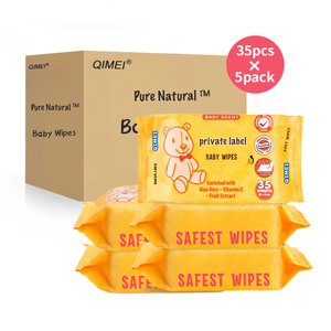 Lingettes pour bébé personnalisées à base d'eau, hypoallergéniques, sans parfum, biodégradables, lingettes pour couches 35 (paquet de 5, 175 lingettes au total) - Product Image 1