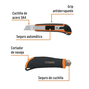 Cutter professionnel BOX 6 de 25 mm avec noyau métallique et poignée, TRUPER - Product Image 2