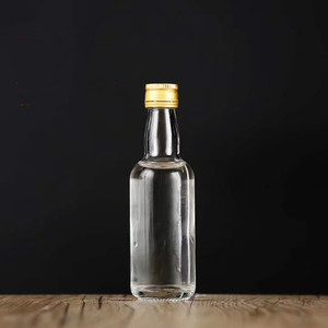 Custom Mini <strong>5cl</strong> 50ml Gin Round Glass <strong>Bottle</strong> for Whisky Spirit - Product Image 5