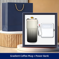 Ensemble cadeau 2-en-1 : Mug dégradé et batterie externe portable, impression personnalisée pour les voyageurs d'affaires et les cadeaux de bien-être pour les équipes de bureau