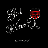Pochoir en strass à motif cristal personnalisé réutilisable pour verres à vin, thermocollant à dos plat pour sacs, vêtements et chaussures