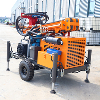 Foreuse de puits d'eau portable SM200 à commande hydraulique et moteur diesel pour le forage de trous jusqu'à 200 mètres de profondeur