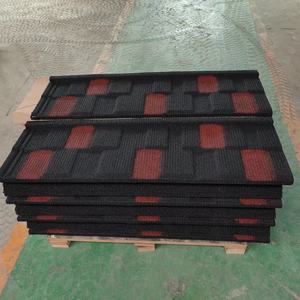 Tailles personnalisées disponibles Bardeaux de <span class=keywords><strong>toit</strong></span> en métal antirouille Matériaux de construction Ne se décolore pas Tuile de <span class=keywords><strong>toit</strong></span> en métal revêtue de pierre pour maison - Product Image 3