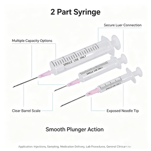 <span class=keywords><strong>Jeringa</strong></span> desechable de dos partes con conexión Luer Slip, diseño excéntrico y capacidad, aprobada por CE ISO13485 - Product Image 1