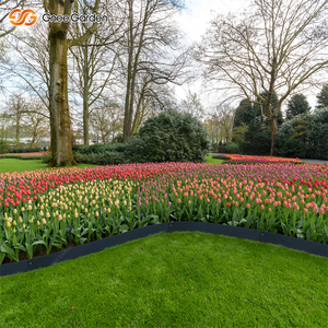 Bordure de jardin rectangulaire en acier galvanisé dentelé noir de 6 pouces, 6 pièces, résistant à la corrosion, facile à installer pour le jardin - Product Image 1