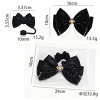 Lot de 2 bouchons de paille en silicone à nœud papillon pailleté, anti-poussière et anti-déversement, 10 mm, pour gobelet isotherme