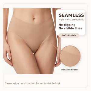 <span class=keywords><strong>Culotte</strong></span> Femme Taille Haute en Soie Glacée Sans Couture, Douce et Confortable, Couleur Unie, Coupe V, Tanga Une Pièce - Product Image 1