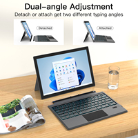Harga Pabrik Keyboard Nirkabel Bt Mini Lipat Ultra Tipis dengan Lampu Latar RGB 7 Warna, Touchpad, dan USB-C untuk Surface Pro 7/8