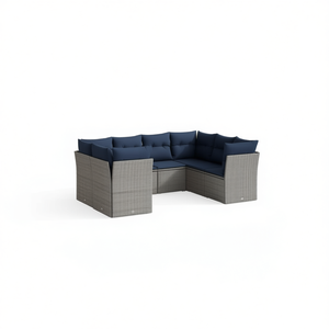 Set Divano da Esterno in Polyrattan Grigio per 8 Persone con Cuscini, Arredamento da Giardino Stile Contemporaneo - Product Image 1