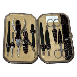 Set de manicura y pedicura, kit de cortaúñas de 10 piezas de acero inoxidable, kit profesional para el cuidado de las uñas, herramientas de aseo para viaje con estuche. - Product Image 1
