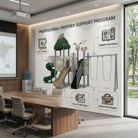 Module de terrain de jeux SageDelightRides ODM avec toboggan ondulé et unité de balançoire intégrée pour enfants, en LLDPE et acier galvanisé, pour parcs communautaires, OEM