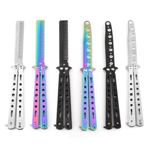 Peine de práctica de peluquería plegable tipo mariposa, herramienta de entrenamiento de moda personalizada de bolsillo para hombres - Product Image 5