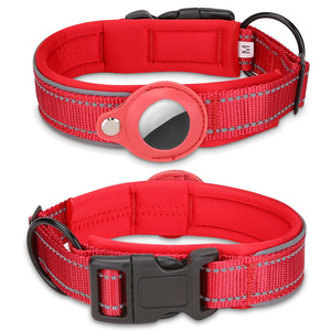 Individuelles Outdoor-Hundehalsband aus PU-Leder für Welpen und Katzen mit Anti-Verlust-Reflexstreifen, Verstellbar und mit AirTag-Halterung - Product Image 4