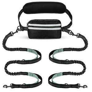 Correas de perro retráctiles dobles Manos libres para 2 perros con bloqueo de seguridad y correas de cinturón extra gruesas para caminar con perros y correr - Product Image 5